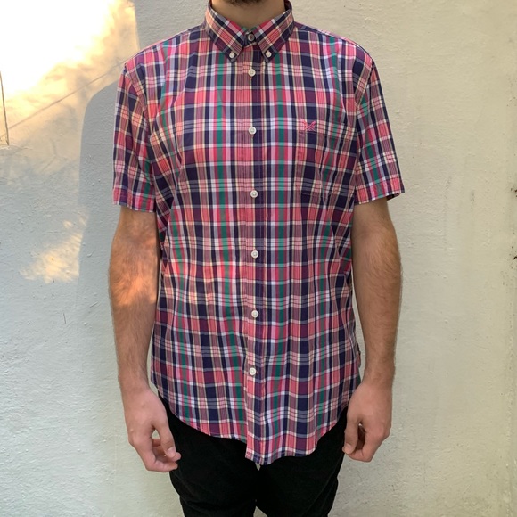 Crew Clothing Company Blue and Pink Plaid Casual Button-up Shirt - Picture 3 of 7